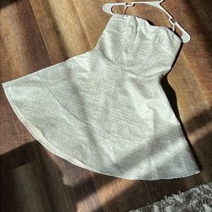 Brand new with tags, silver sparkly strapless cocktail dress from Express.